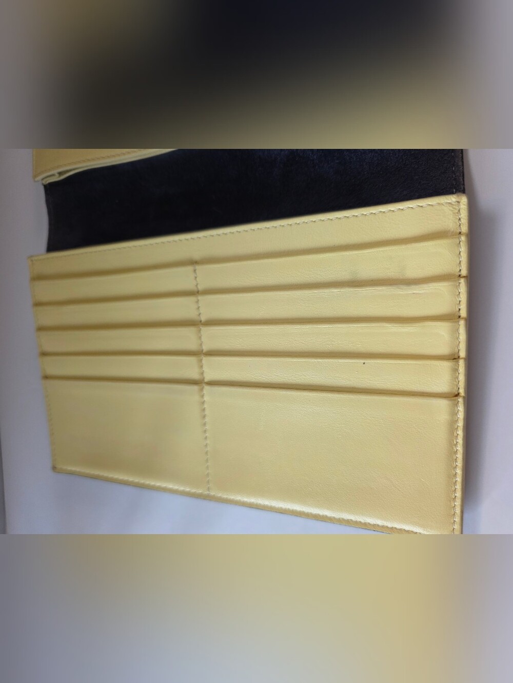Celine Large Strap Continental Wallet Navy & Yellow + Entrupy COA - Picture 7 of 12